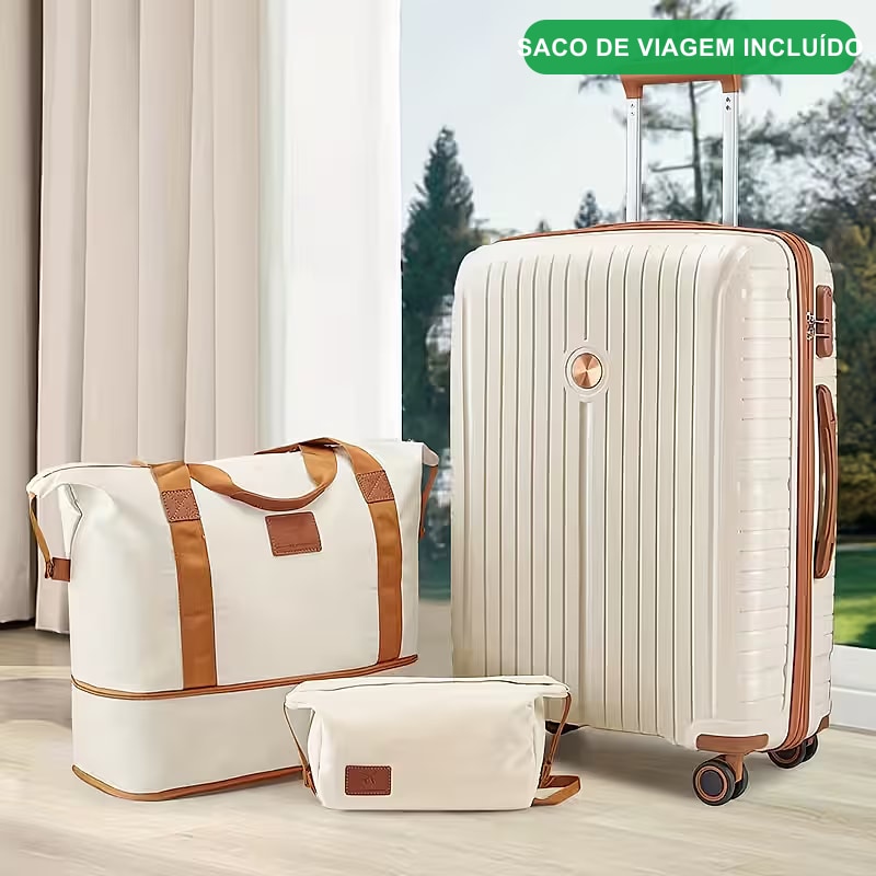 Conjunto coordenado de 5 peças — toda a família pronta para embarcar.